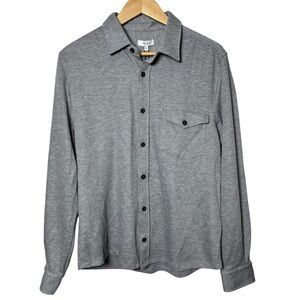 REISS Men's Wool Blend Button Up Sweater Shirt XL Long Sleeve Gray Quiet Lux NWT